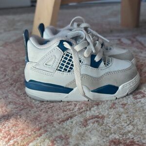 Jordan Kids White and Navy Sneakers
